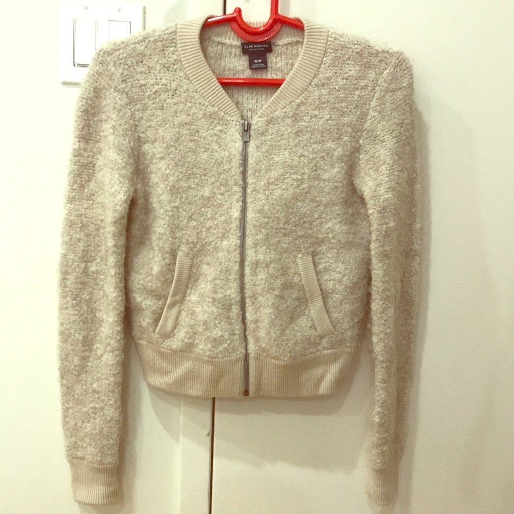 Club Monaco alpaca cardigan with zipper size XS